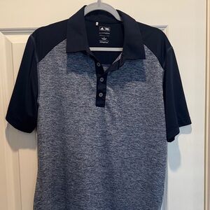 Adidas Blue and Black Polo Shirt
